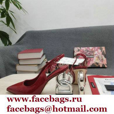 Dolce  &  Gabbana Heel 10.5cm Slingbacks Patent Red with DG Heel 2022